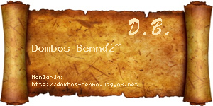 Dombos Bennó névjegykártya